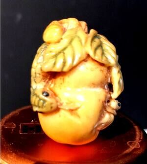 79. Netsuke Tagua Palm Nut Carving Japanese Snake
